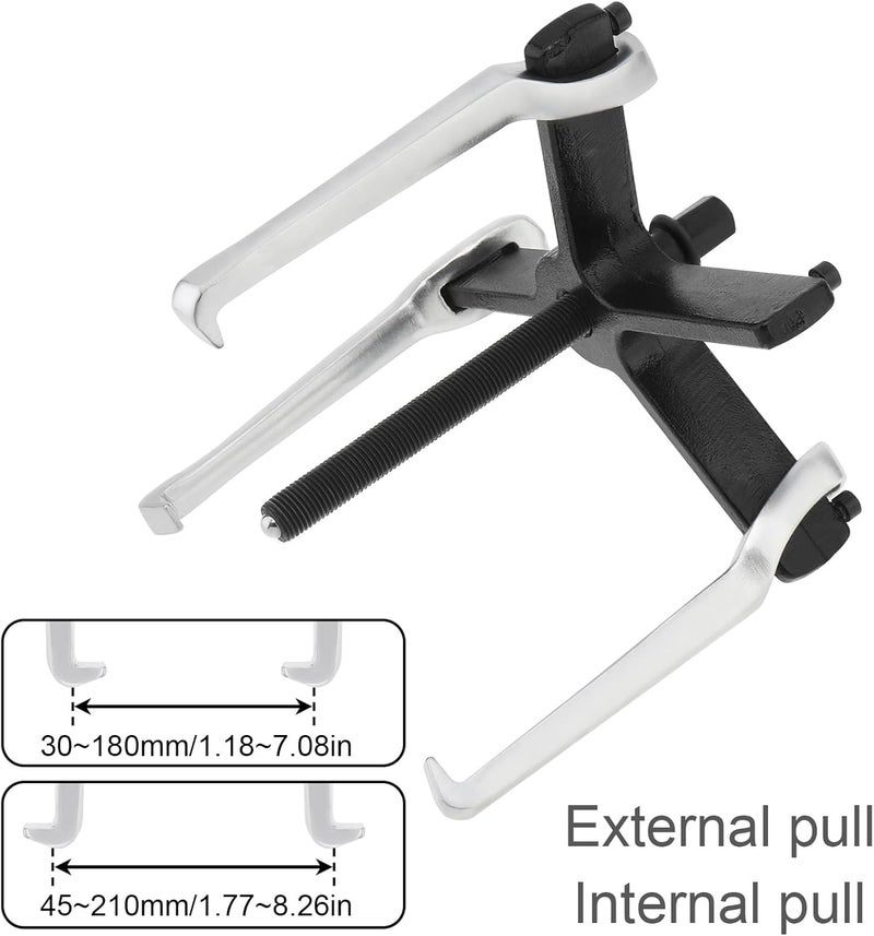 ChgImposs 8" 2 Jaw 3 Jaw Gear Puller, Adjustable Bearing Puller, Reversible Removal Tool for Internal External Pulling, Puller Tool for Removal of Pulleys Flywheels Bearings Gears - Image 3